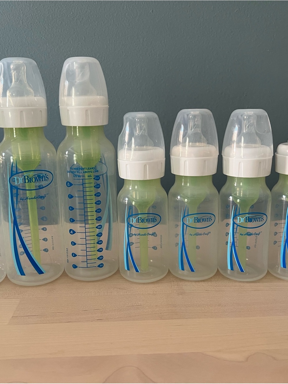 Clear Baby Bottle with Green Vent - Pack